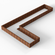 *Plantenbak Module+ Corten 450x270x28 cm (90cm diep)