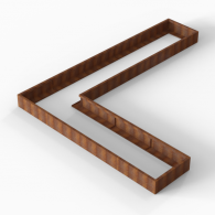 *Plantenbak Module+ Corten 450x360x28 cm (90cm diep)