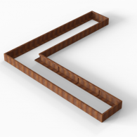 *Plantenbak Module+ Corten 450x450x28 cm (90cm diep)