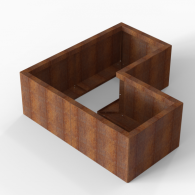 *Plantenbak Module+ Corten 120x120x42 cm (60cm diep)