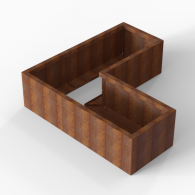 *Plantenbak Module+ Corten 150x150x42 cm (60cm diep)