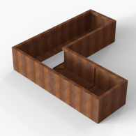 *Plantenbak Module+ Corten 180x180x42 cm (60cm diep)