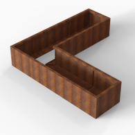 *Plantenbak Module+ Corten 210x210x42 cm (60cm diep)