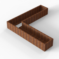 *Plantenbak Module+ Corten 270x270x42 cm (60cm diep)
