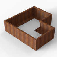*Plantenbak Module+ Corten 150x150x42 cm (90cm diep)