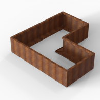 *Plantenbak Module+ Corten 180x180x42 cm (90cm diep)
