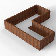 *Plantenbak Module+ Corten 210x210x42 cm (90cm diep)