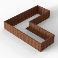 *Plantenbak Module+ Corten 240x240x42 cm (90cm diep)