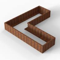 *Plantenbak Module+ Corten 270x270x42 cm (90cm diep)