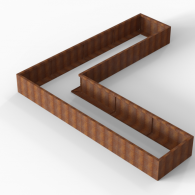 *Plantenbak Module+ Corten 360x360x42 cm (90cm diep)