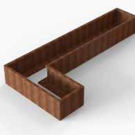 *Plantenbak Module+ Corten 330x150x42 cm (60cm diep)