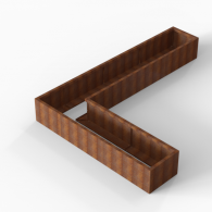 *Plantenbak Module+ Corten 330x240x42 cm (60cm diep)