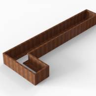 *Plantenbak Module+ Corten 420x150x42 cm (60cm diep)