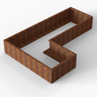 *Plantenbak Module+ Corten 270x180x42 cm (90cm diep)