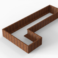 *Plantenbak Module+ Corten 360x180x42 cm (90cm diep)