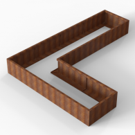 *Plantenbak Module+ Corten 360x270x42 cm (90cm diep)