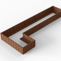 *Plantenbak Module+ Corten 450x180x42 cm (90cm diep)