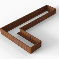 *Plantenbak Module+ Corten 450x270x42 cm (90cm diep)
