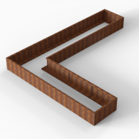 *Plantenbak Module+ Corten 450x360x42 cm (90cm diep)