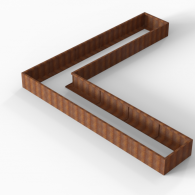 *Plantenbak Module+ Corten 450x450x42 cm (90cm diep)