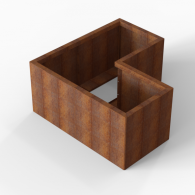 *Plantenbak Module+ Corten 120x120x56 cm (60cm diep)