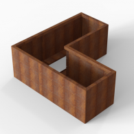 *Plantenbak Module+ Corten 150x150x56 cm (60cm diep)