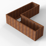 *Plantenbak Module+ Corten 210x210x56 cm (60cm diep)