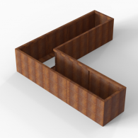 *Plantenbak Module+ Corten 240x240x56 cm (60cm diep)