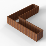 *Plantenbak Module+ Corten 270x270x56 cm (60cm diep)