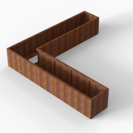 *Plantenbak Module+ Corten 300x300x56 cm (60cm diep)