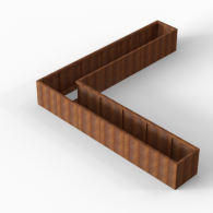*Plantenbak Module+ Corten 360x360x56 cm (60cm diep)