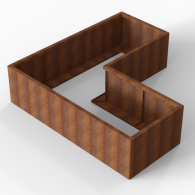 *Plantenbak Module+ Corten 210x210x56 cm (90cm diep)