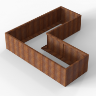 *Plantenbak Module+ Corten 240x240x56 cm (90cm diep)