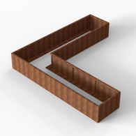 *Plantenbak Module+ Corten 360x360x56 cm (90cm diep)