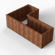 *Plantenbak Module+ Corten 180x120x56 cm (60cm diep)