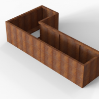 *Plantenbak Module+ Corten 240x120x56 cm (60cm diep)