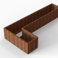 *Plantenbak Module+ Corten 330x150x56 cm (60cm diep)