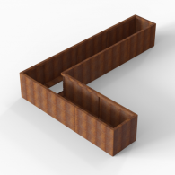 *Plantenbak Module+ Corten 330x240x56 cm (60cm diep)