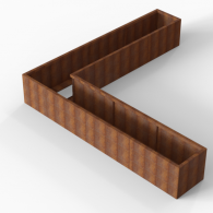 *Plantenbak Module+ Corten 330x330x56 cm (60cm diep)