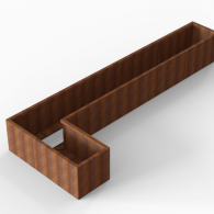 *Plantenbak Module+ Corten 420x150x56 cm (60cm diep)