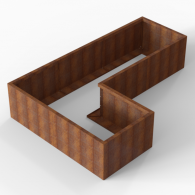 *Plantenbak Module+ Corten 270x180x56 cm (90cm diep)