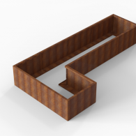 *Plantenbak Module+ Corten 360x180x56 cm (90cm diep)
