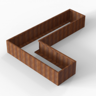 *Plantenbak Module+ Corten 360x270x56 cm (90cm diep)