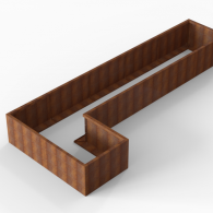 *Plantenbak Module+ Corten 450x180x56 cm (90cm diep)