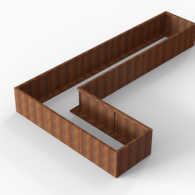 *Plantenbak Module+ Corten 450x270x56 cm (90cm diep)