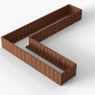 *Plantenbak Module+ Corten 450x360x56 cm (90cm diep)
