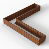 *Plantenbak Module+ Corten 450x450x56 cm (90cm diep)