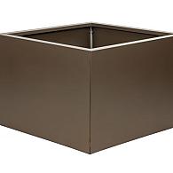 *Plantenbak Vlak Supra Bruin 60x60x40 cm, met poten of zwenkwielen leverbaar; een bodem is verplicht.