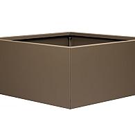 *Plantenbak Vlak Supra Bruin 90x90x60 cm, met poten of zwenkwielen leverbaar; een bodem is verplicht.