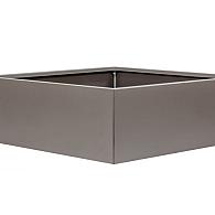 *Plantenbak Vlak Taupe 120x120x60 cm, met poten of zwenkwielen leverbaar; een bodem is verplicht.